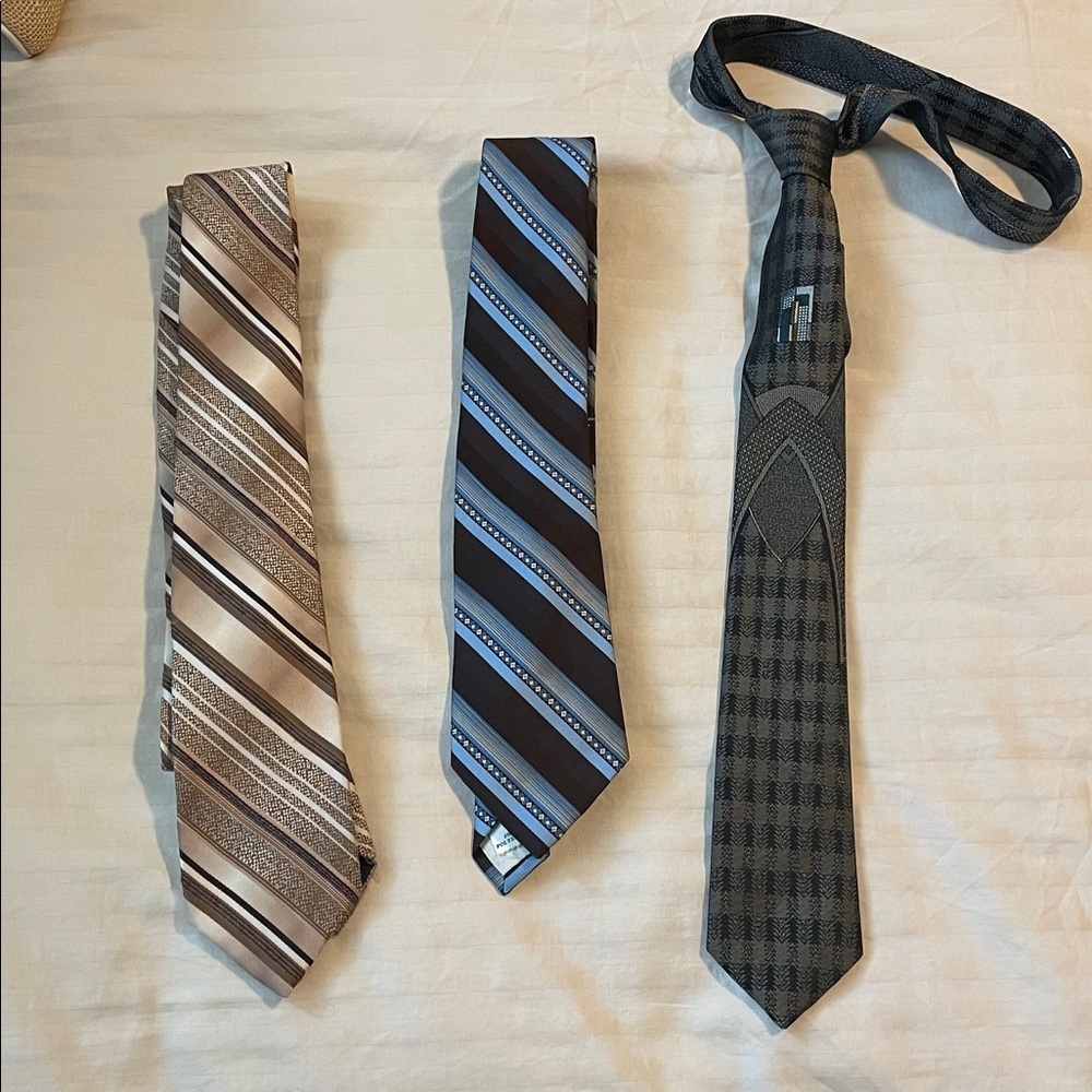 Men's Striped Ties‎ - Brown and Blue